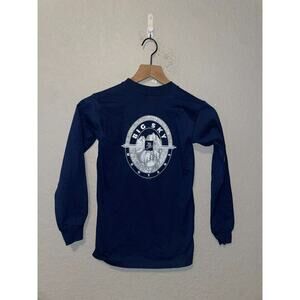 90s Youth Miller Big Sky MT Montana Blue Long Sleeve Ski Skiing Shirt Children